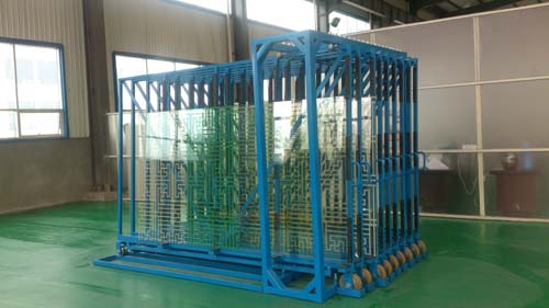 Raw glass sheet storage racks